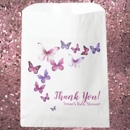 Sachets En Papier Rose et violet Un petit Baby shower papillon