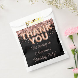 Sachets En Papier Rose Gold Black fête d'anniversaire