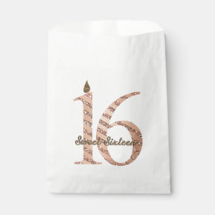 Sachets En Papier Rose Gold Bronze pois Sweet 16 Anniversaire
