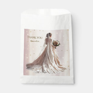 Sachets En Papier Rose Mariée d'hiver Mariée Golden Shiny Heart Part