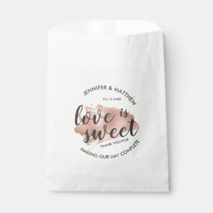 Sachets En Papier Rose moderne Gold Texture L'amour est Mariage doux