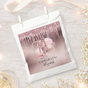 Sachets En Papier Rose Parties scintillant or retraite surprise