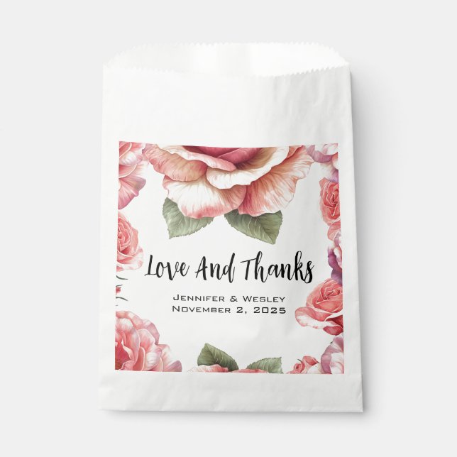 Sachets En Papier Rose Rose Pâle Ébouriffée (Devant)