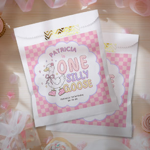 Sachets En Papier Rose Une Oie Idiote Fille Premier Anniversaire