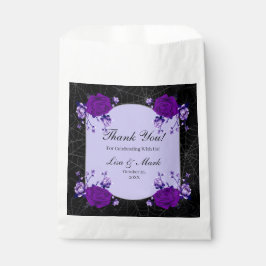 Sachets En Papier Rose violet Floral Spiderweb Mariage de automne