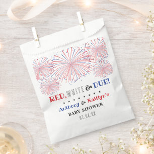 Sachets En Papier Rouge, Blanc & Due ! baby shower 4 juillet