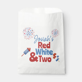 Sachets En Papier Rouge blanc et fête d'anniversaire