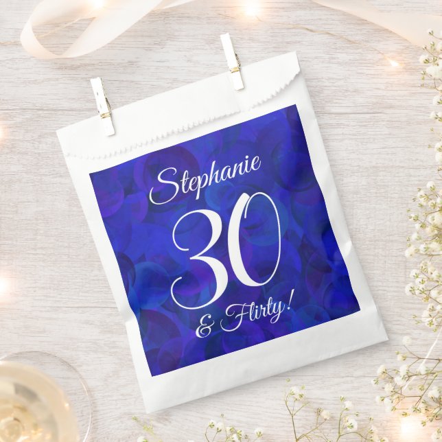 Sachets En Papier Royal Blue 30 et Flirty Birthday Party (Coupé)