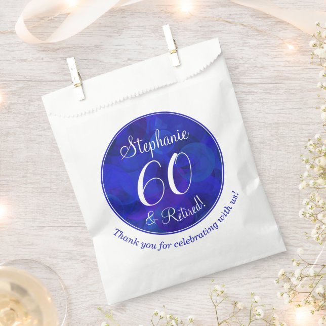 Sachets En Papier Royal Blue 60 et Retraite Party (Coupé)