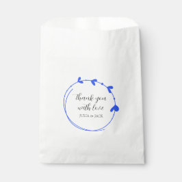 Sachets En Papier Royal Blue Simple Heart Mariage de couronne