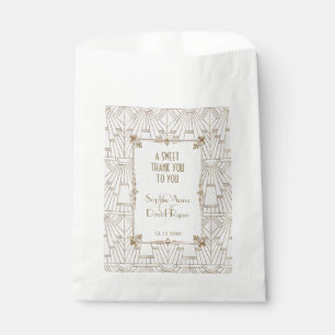 Sachets En Papier Royal Fleur-de-Lis Art déco Gold White Mariage des