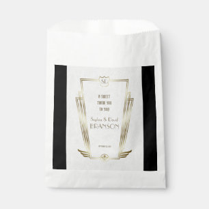 Sachets En Papier Royal Gold Art Déco Monogram Mariage MERCI