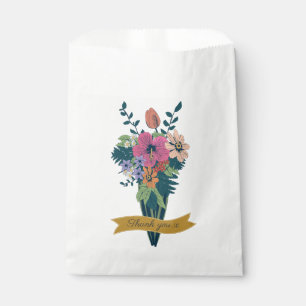 Sachets En Papier Ruban de remerciement de bouquet de fleurs élégant