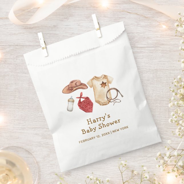 Sachets En Papier Russe moderne Boho Western Cowboy Baby shower (Coupé)