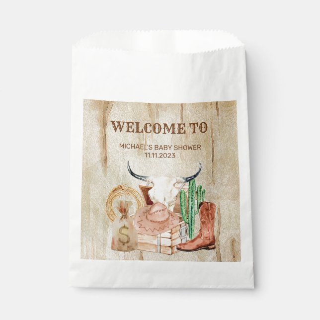 Sachets En Papier Rustic Baby Cowboy Shower (Devant)