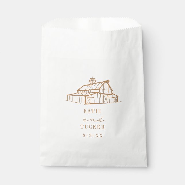 Sachets En Papier Rustic Barn Goldenrod Mariage de automne (Devant)