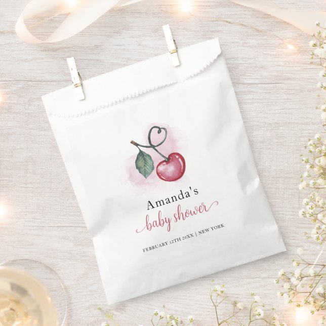 Sachets En Papier Rustic Cherry Berry Sweethee Baby shower (Coupé)