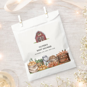 Sachets En Papier Rustic Country Baby shower végétarien cultivé loca