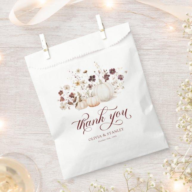 Sachets En Papier Rustic Fall Pumpkin Wedding (Coupé)