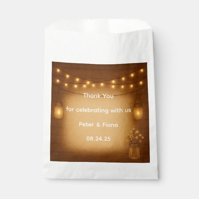 Sachets En Papier Rustic Mason Jar Mariage Favor Sac (Devant)