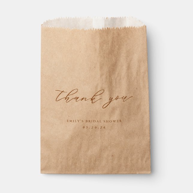 Sachets En Papier Rustic Modern Terrecotta Autumn Bridal Shower (Devant)