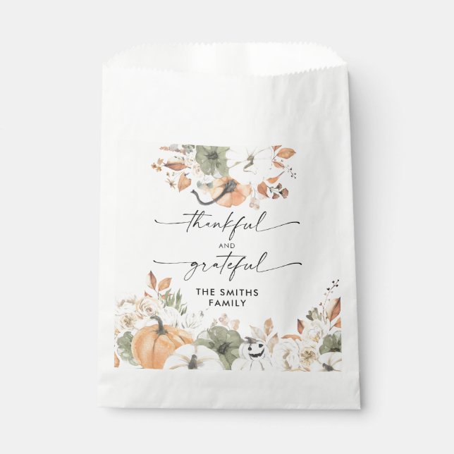 Sachets En Papier Rustic Pumpkins Thanksgiving Dinner Favor Bags (Devant)