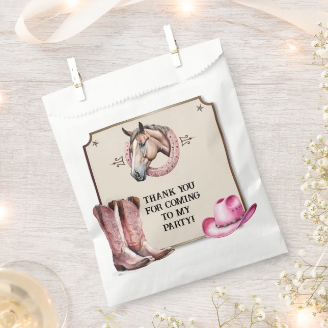 Sachets En Papier Rustic Rose équitation fête d'anniversaire (Coupé)