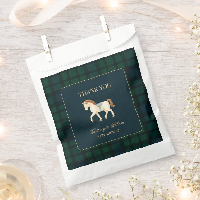 Sachets En Papier Rustic Tartan Plaid Horse Baby Shower  (Coupé)