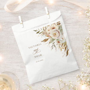 Sachets En Papier Rustique Automne Rose Botanique