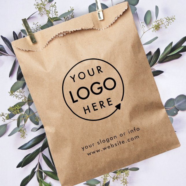 Sachets En Papier Rustique Kraft | Logo d'entreprise Promotions mode (Rustic Kraft company branded favor bags for business favors, events & promotion.)