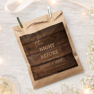 Sachets En Papier Rustique la nuit avant la fête du mariage