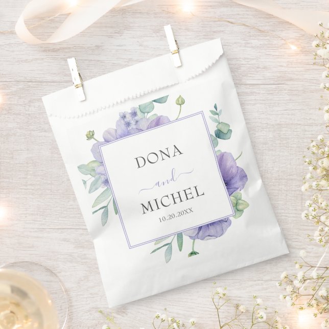 Sachets En Papier Rustique Violet été Wild Floral Mariage (Coupé)