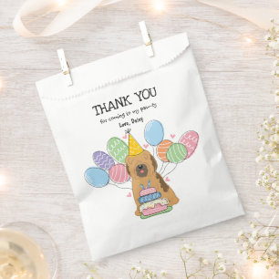 Sachets En Papier Sable Tibétain Terrier Anniversaire Merci Favorise
