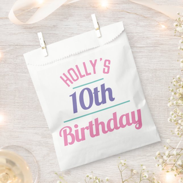 Sachets En Papier Sac à bonbons 10e anniversaire de fête (Coupé)
