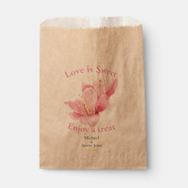 Sachets En Papier Sac à mariages à fleurs roses