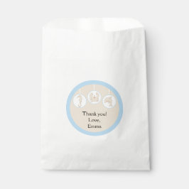 Sachets En Papier Sac baby shower Favor, Sous la mer, Crème/Bleu