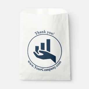 Sachets En Papier Sac Cadeau Blanc-Bleu Merci Planificateur Financie