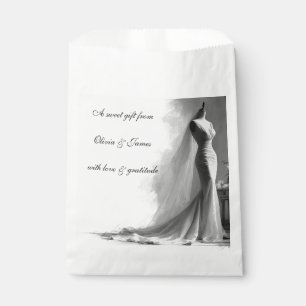 Sachets En Papier Sac cadeau de mariage esquisse de robe de mariée r