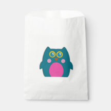 Sac cadeau fete d'anniversaire chouette sarcelle v