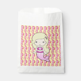 Sachets En Papier Sac Cadeau Mignonne Mermaid Rose Blonde & Hippocam