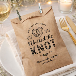 Sachets En Papier Sac de bonbon de mariage Pretzel We Tied The Knot
