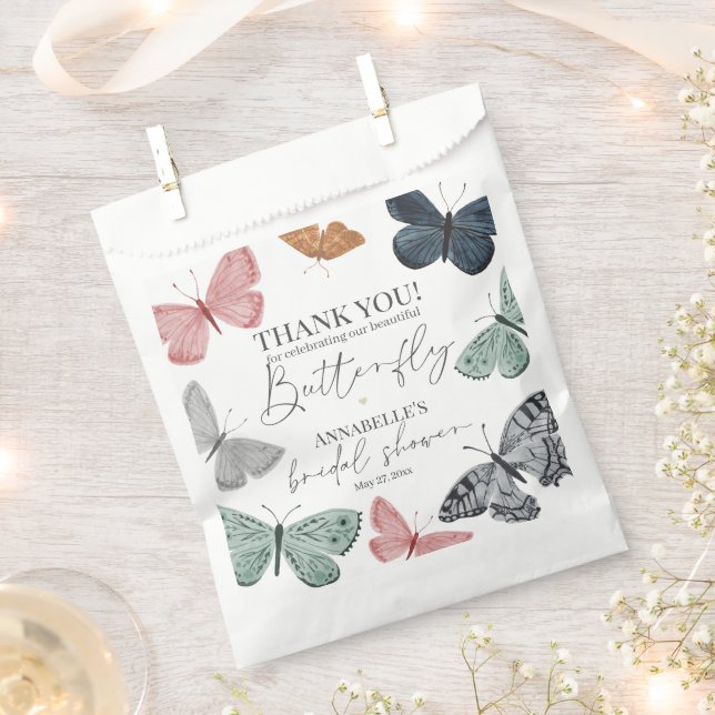 Sachets En Papier Sac de bonbons de mariage papillon bohème (Coupé)