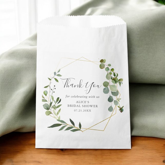 Sachets En Papier Sac de faveur de douche nuptiale de verdure botani (Créateur téléchargé)