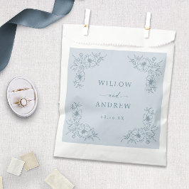 Sachets En Papier Sac de faveur de mariage bleu vintage