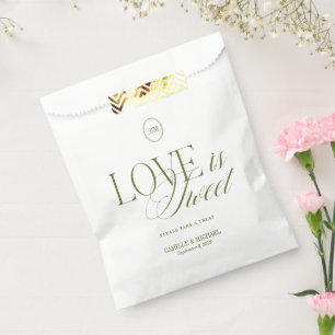 Sachets En Papier Sac de faveur de mariage Love Is Sweet Sac de trai
