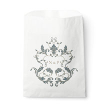 Sac de faveur de mariage orné élégant