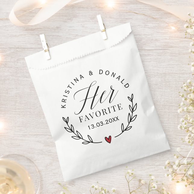 Sachets En Papier Sac de Faveur de Mariage Son Préféré (Coupé)