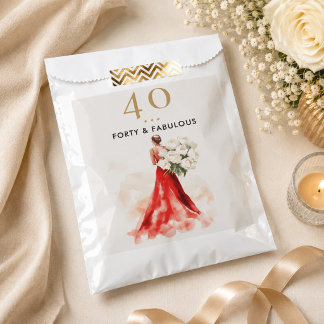 Sachets En Papier Sac de faveur de robe rouge de luxe