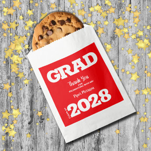 Sachets En Papier Sac de la fête de la graduation rouge et blanc Fav