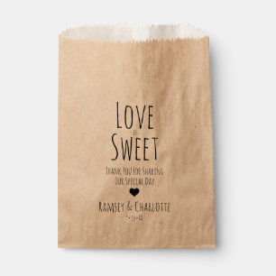 Sachets En Papier Sac de mariage préféré   L'amour est doux